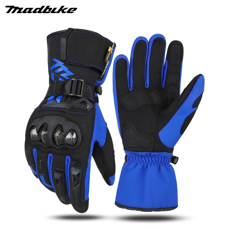 

Cheap Motorcycle Winter Warm Waterproof Gloves Full Finger Wear-resistant Double Finger Touch Screen Moto Motocross Riding Glove