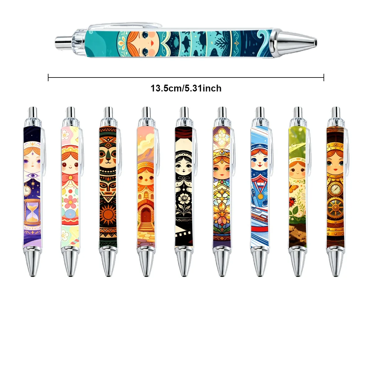 10pcs Russian nesting doll ballpoint pen office study writing pen