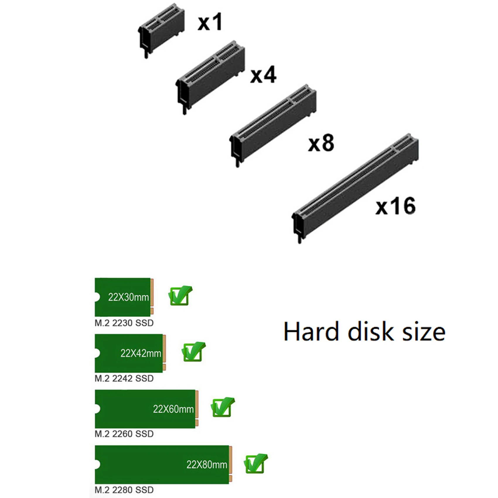 NVMe PCIe M.2 NGFF SSD para PCIe X1 Cartão Adaptador, 1Pc