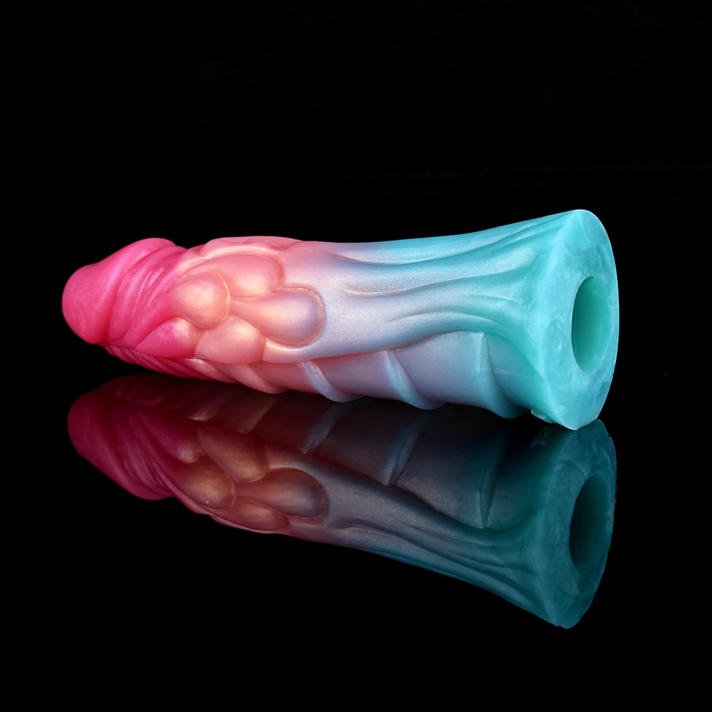 GEEBA Unicorn Penis Sleeve With Anti-off Ring Silicone Flexible Glans Penis Enlarger Extender Sex Toy For Men Delay Ejaculation
