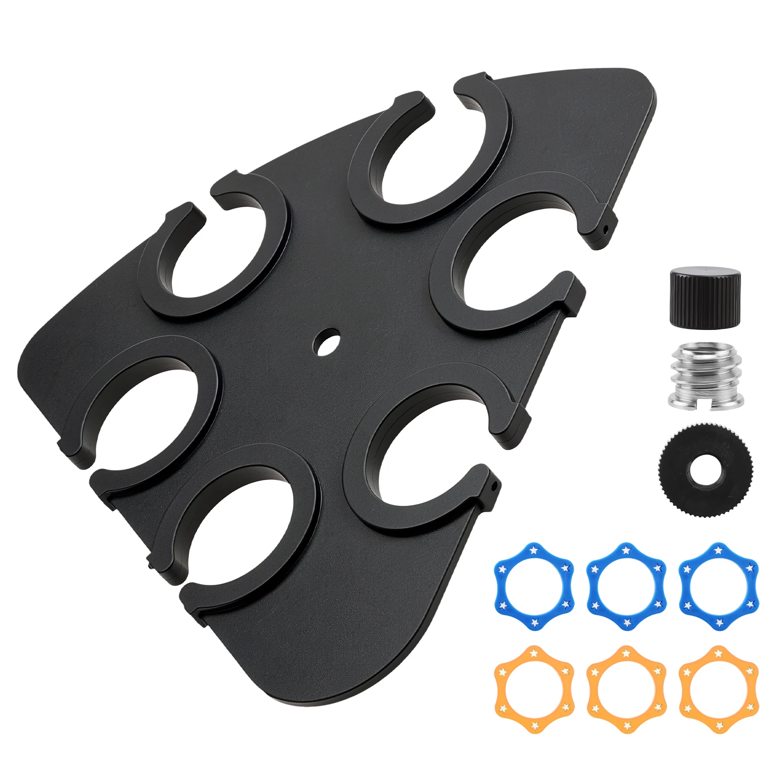 6 Slot Multi Microphone Holder Support for Handheld Dynamic Wired Wireless Mics Tray Stand Multiple Microphone Organizer Display