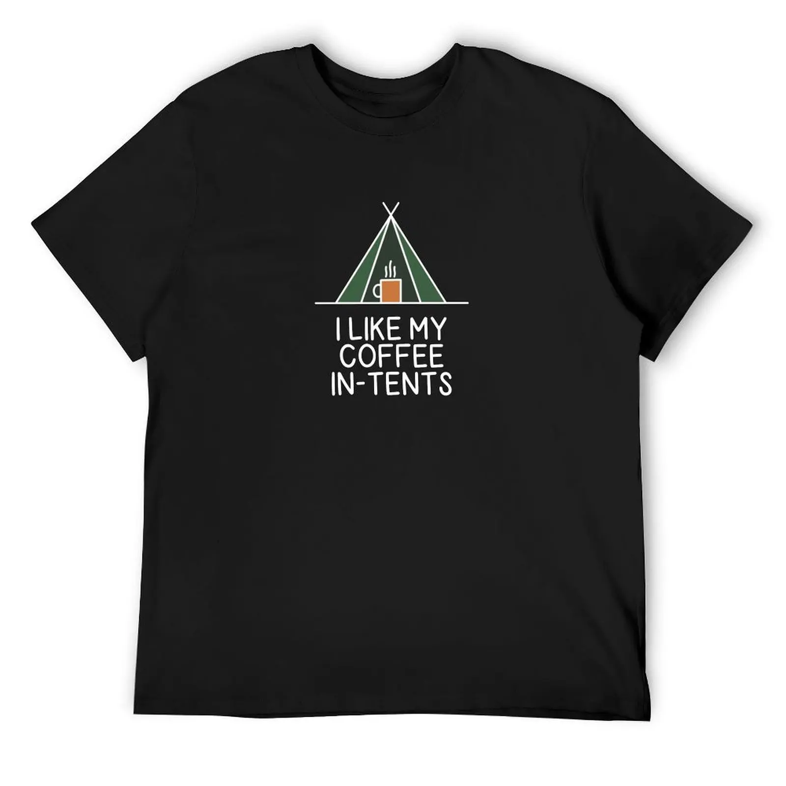 

(Version for DARK COLORED Items) I LIKE MY COFFEE IN-TENTS T-Shirt aesthetic clothes boys animal print Men's clothing