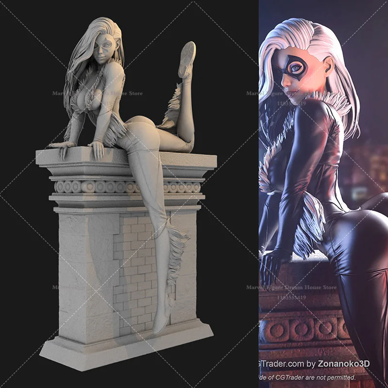 

Масштаб 1/24 1/12 Marvel Spider-Man The Defenders Black Cat Felicia Hardy Science Fiction Film GK 3D Смола Непанированная женская модель