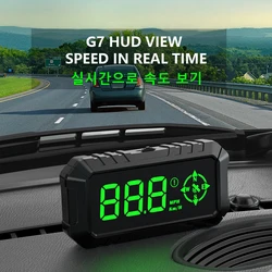 G7 Digital tachimetro Car Head Up Display GPS HUD Big Font Plug and Play Over Speed Alarm Meter accessori Auto per tutte le Auto