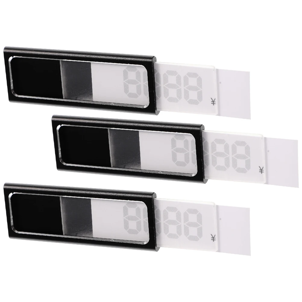 

3 Pcs Price Display Board Reusable Label St Retail Holder Signage Alloy Shop Cake Jewelry Storage High Transparency Anti Dust