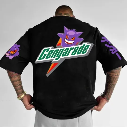 

2026 New 2 Clone Gym Pokemon Animation 3D Print Quick Dry Quality Male/Female Adult Kids Top Base Short Sleeve T-shirt