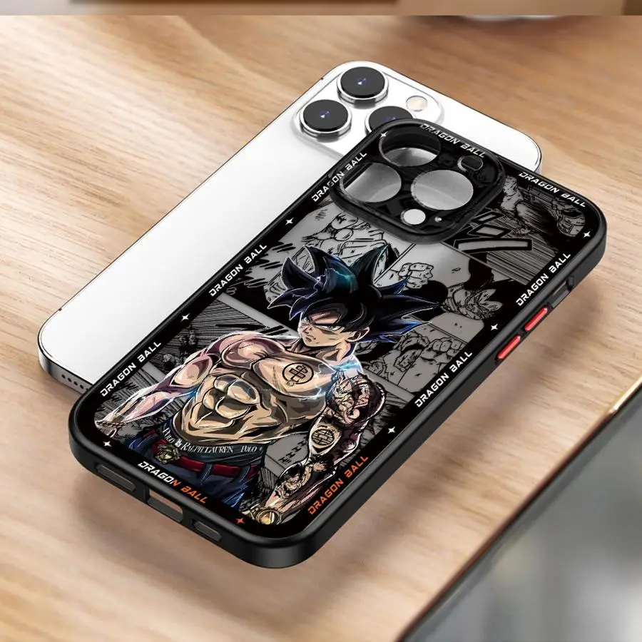 Soft Edge Case for iPhone 13 Mini 11 11 Plus 16 12 15 Pro MAX 14 XS 8 7 SE XR 16 Plus 12Pro 14Pro Hot Blooded Anime Goku view 4