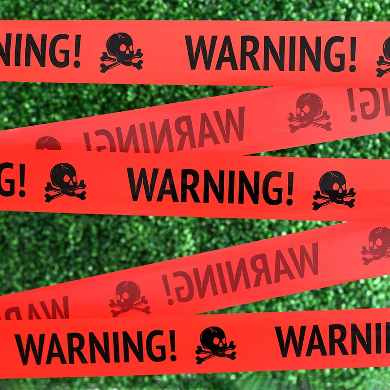 2pcs/set Halloween Warning Tape Sign Halloween Props Window Props Party Danger Warning Line Halloween Decorations for Home Door