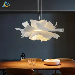 Nordic Modern Simple LED Chandelier Bedroom Restaurant Study Brights Acrylic Pendant Light Living Room Decor Flower Pendant Lamp