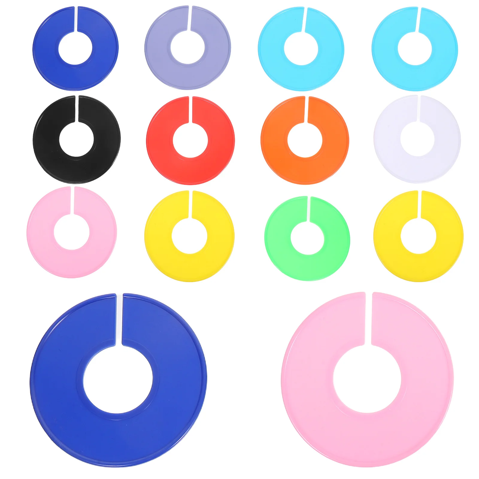 30 قطعة فواصل رف الملابس منظمات الملابس المستديرة علامات حجم مشفرة الألوان لفرز الملابس شماعات بلاستيكية