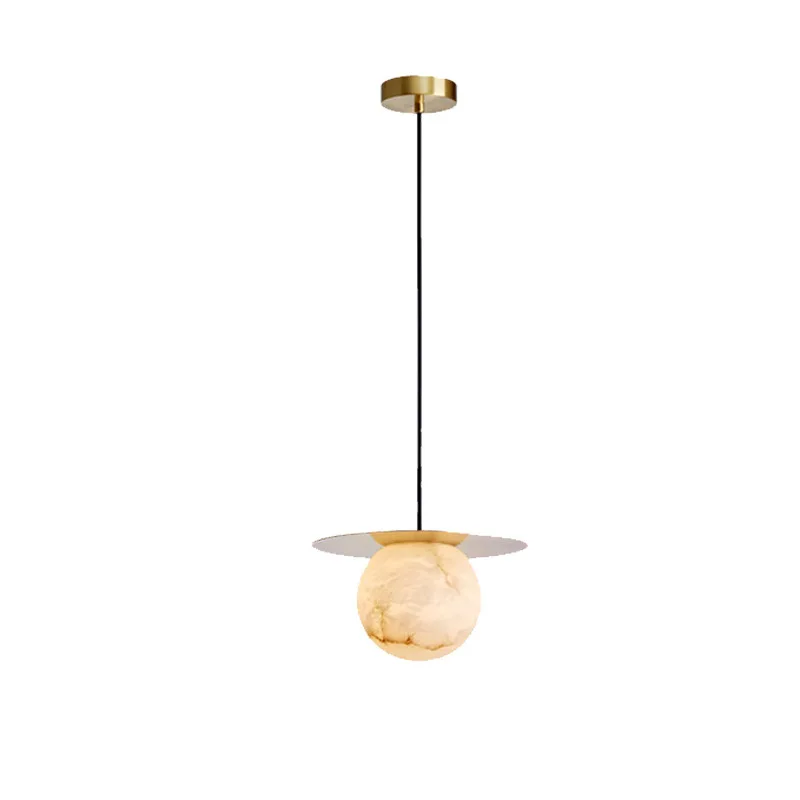 

Bedroom small chandelier pure natural marble chandelier simple creative decoration study corridor hotel bedside room