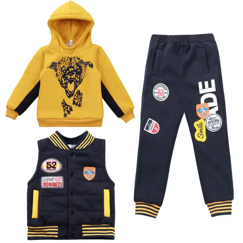 Boys Sweatshirts + Trousers Cotton 2PCS/Set Kids Sport Suits 2023 Elegant Winter Autumn Plus Size Teenagers Children Sets