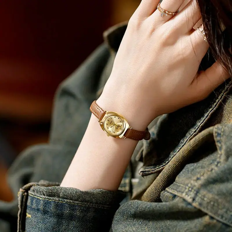 

Модные повседневные женские часы с маленьким циферблатом, кожаные наручные часы, элитный бренд, женские часы из кварцевого сплава Zegarek Damski