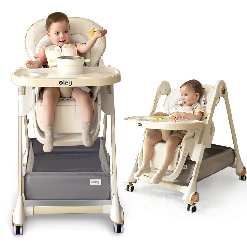 Luxuriöser Babyhochstuhl mit abnehmbarem Sitz und Tablett, höhenverstellbarer Baby-Fütterungsstuhl, montagefreier Esszimmerstuhl