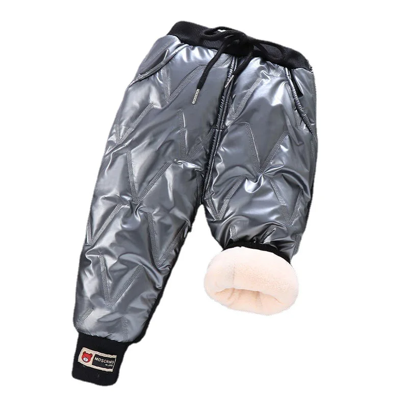 2023 New Kids Thickened Windproof Cotton Baby Boys Clothing Winter Warm Cashmere Children Pants Wild Little Feet 1-6Y