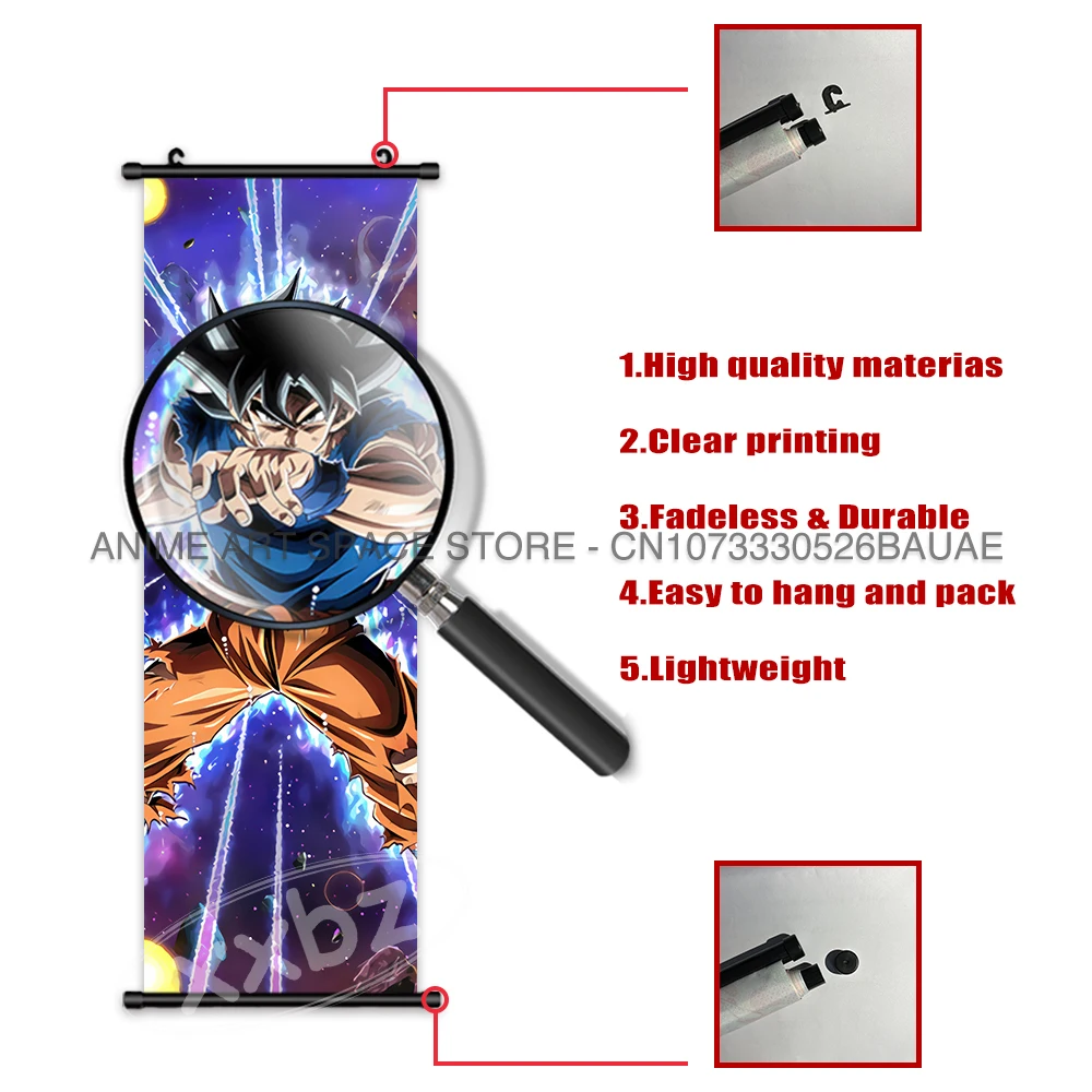 Dragon Ball DAIMA Hängendes Gemälde Raditz Home Dekoration Son Goku Wandkunst Super Saiyajin 4 Gogeta Scroll Bild Dabura Poster – Detail 6