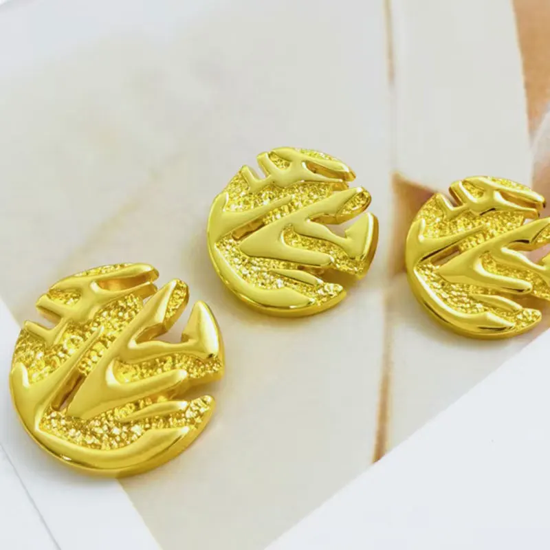 10 Stück 15-23mm Gold Silber Metallknöpfe mit Hohem Schaft und Craquelé-Textur für Mantel Blazer Jacke Nähen Handwerk DIY Zubehör – Detail 6