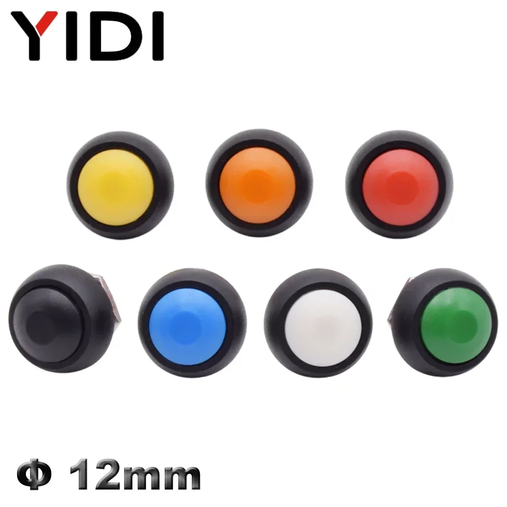 5/10pcs PBS 33B Mini Samll Plastic Push Button Round Head ON OFF Momentary Switch 2 Pin 12mm Waterproof Power Reset Non-locking