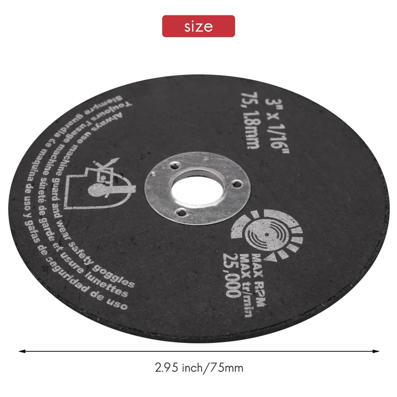15 قطعة 3 بوصة 75 مللي متر قطع عجلة الراتنج أسطوانة تقطيع الألياف شفرات منشار دائري لقطع المعادن 75X1.6X10mm-AT35