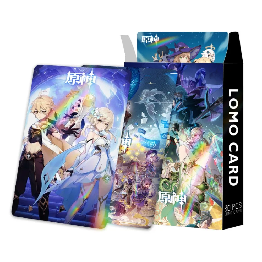 30Pcs Yuan Shen Game Collection Lomo Cards segnalibro Raiden Shogun Kamisato Ayaka Laser Double sided Anime Photocard