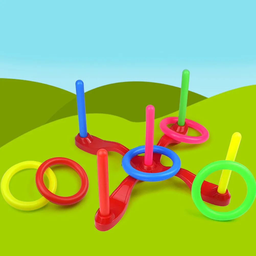 

24Pcs Throwing Rings Set Kids Ring Toss Game Portable Lightweight Solid Ring Game for Children Motor Skill Development Fun