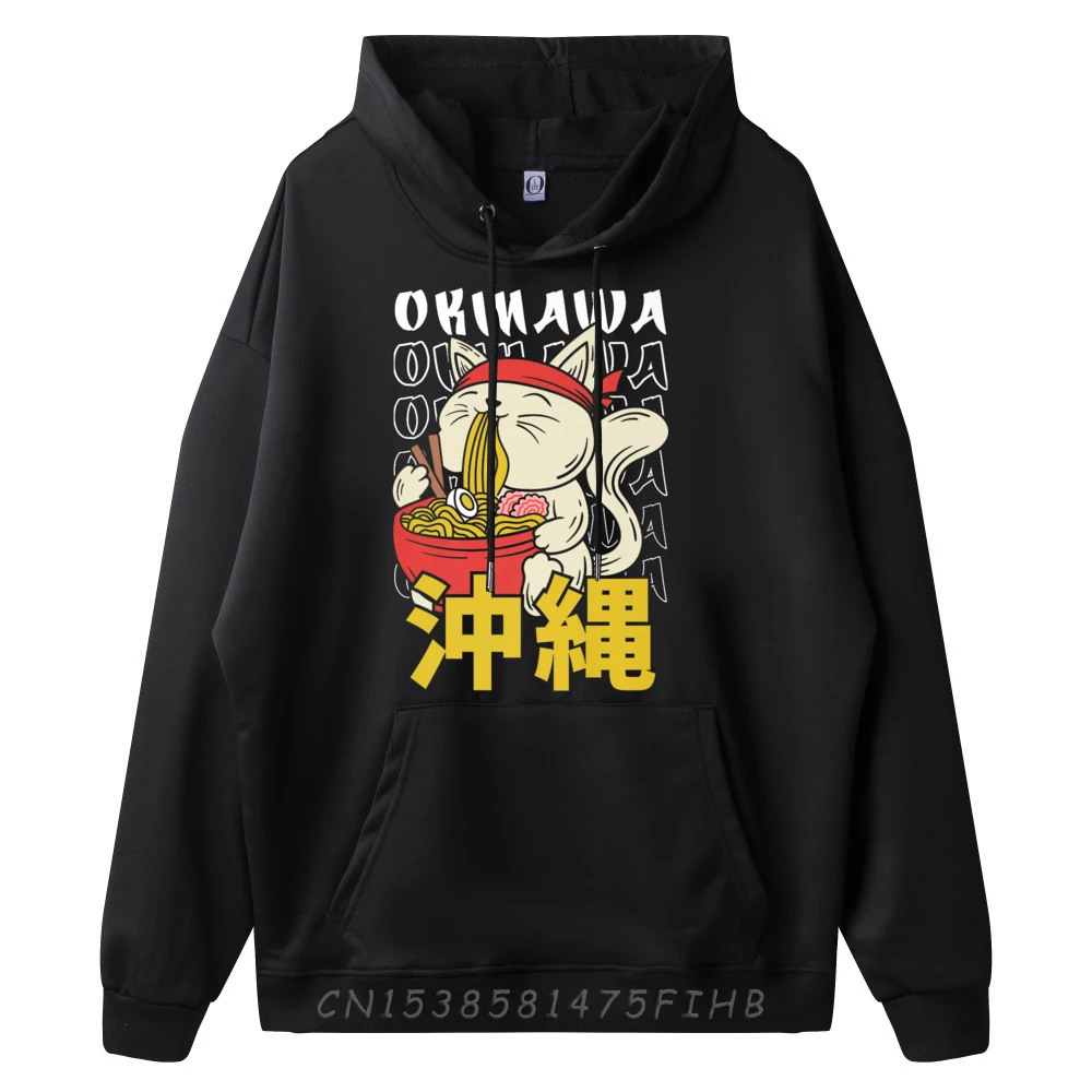 Prefecture Okinawa Ramen Cat Japan Designer Clothes Men High Quality Men's Sweater Character Pullover