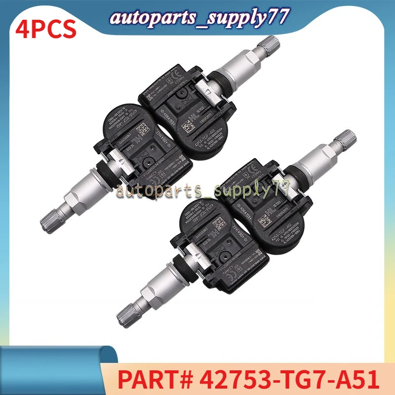 Sensor de Monitoreo de Presión de Neumáticos TPMS 433MHZ 42753-TG7-A51 para Honda Pilot, Accord, CR-V, HR-V, Legend, Acura CDX, RDX