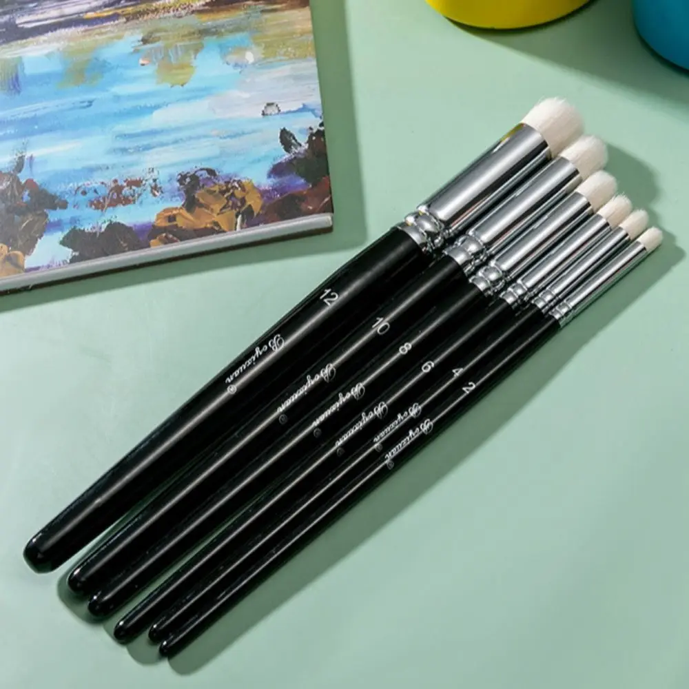 6 Pcs Miniature Art Painting Paint Brush Set Micro Detailing Fantasy Figurines Wood Handle Brushes Fine Detail Scale Models