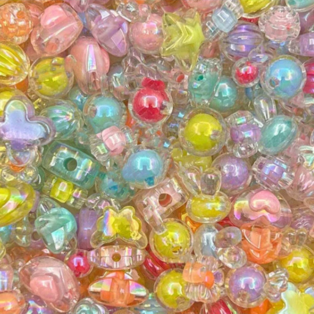 150pcs Vibrant Mixed Color Transparent Acrylic Beads for DIY
