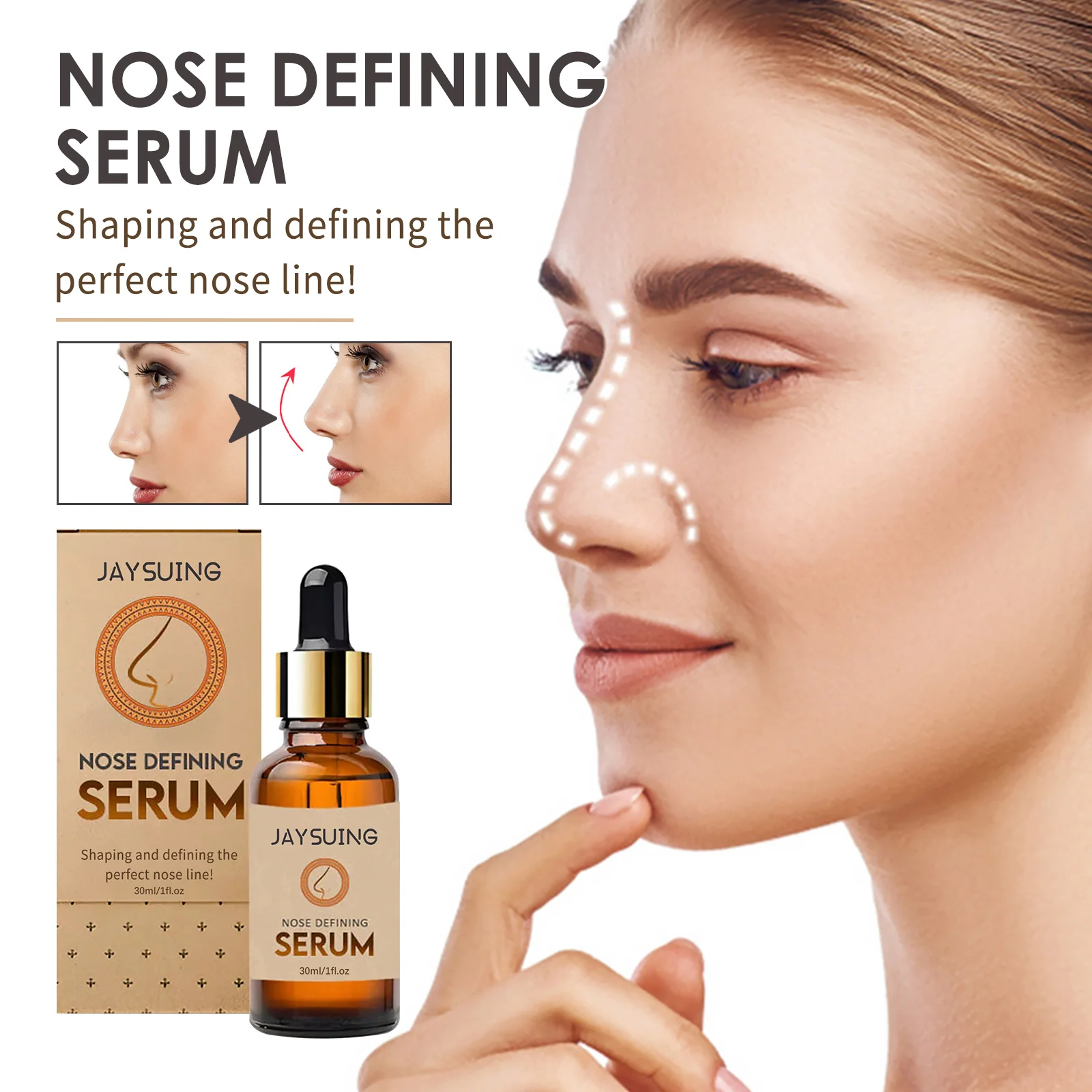 

30ml Nasal Styling Essence High Nose Bridge Serum Tightening Massage Nasal Wing Smooth Skin Moisturizing Nasal Care Product