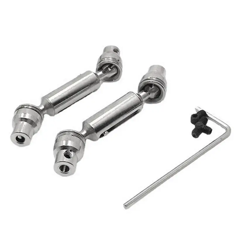 ABUM-2X For WPL 1/10 C74 1/16 RC Car Parts & Accessories Metal Upgrade Front & Rear Drive Shafts Black