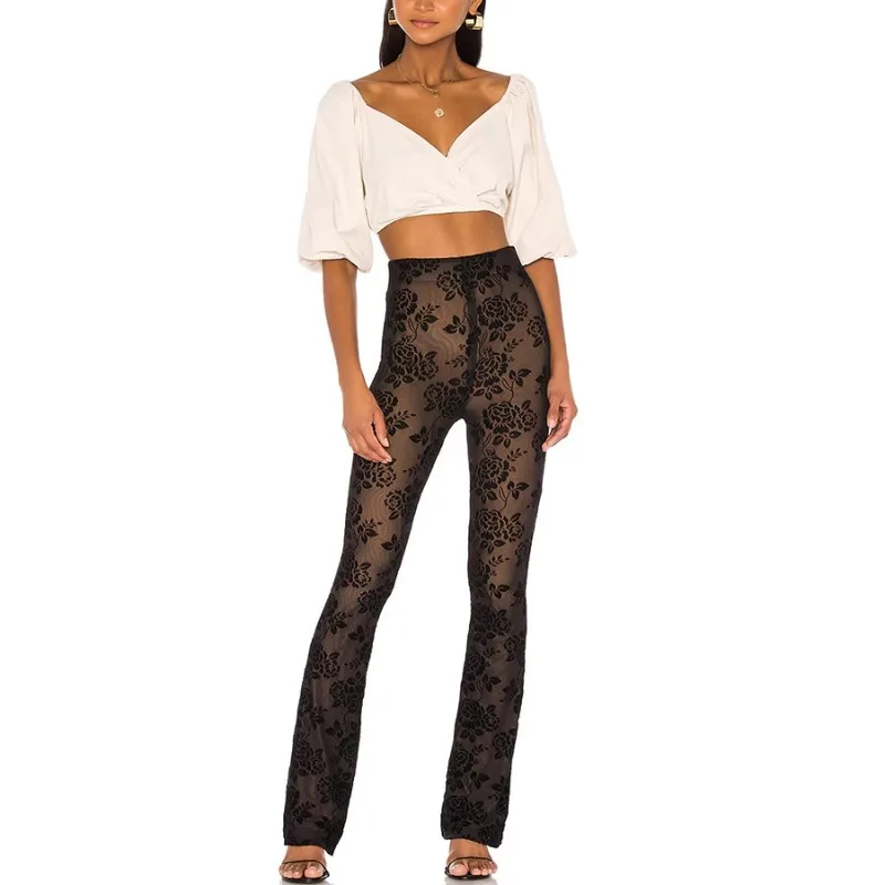 Streetwear Pants Women Europe and America Autumn and Winter New Pattern Tight Fitting High Waist Leisure Time Party Fashion