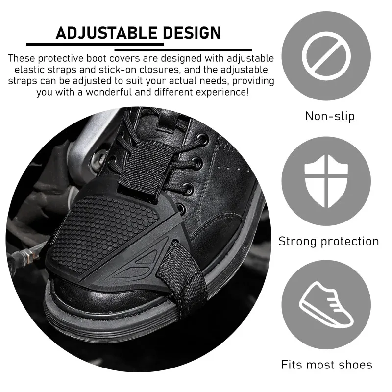 

Rubber Motorcycle Shift Pad Cover - Protective Gear Lever Boot for Men & Women, Non-Slip Shoe Guard with Easy Installation