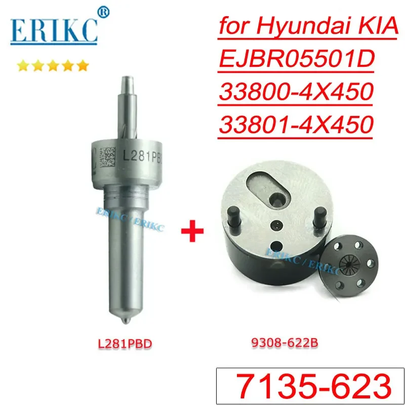 

EJBR05501D Diesel Injector Repair Kits 7135-623 Nozzle L281PRD L281PBD Valve 9308-622B for Hyundai KIA 33800-4X450 33801-4X450