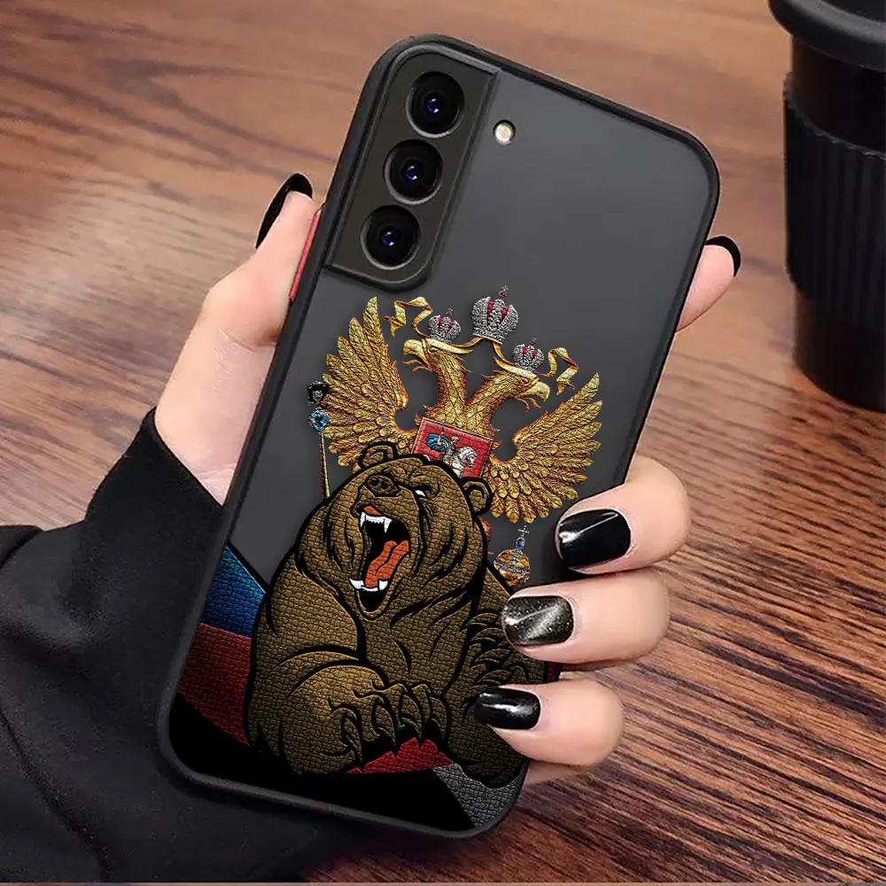Russian Flags Emblem Matte Case For Samsung A03S A04E A05 A05S A06 A07 A10 A11 A20S A30 A50 A70 M53 NOTE 20 10 9 8 Frosted Case