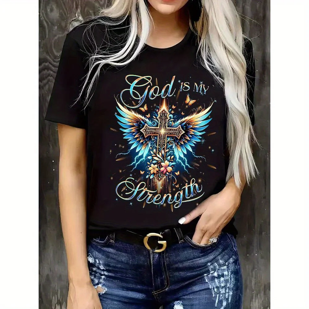 

Jesus Brings The Light of Love, Trendy Attire, Soft, Short-Sleeved Round-Neck Casual Top.