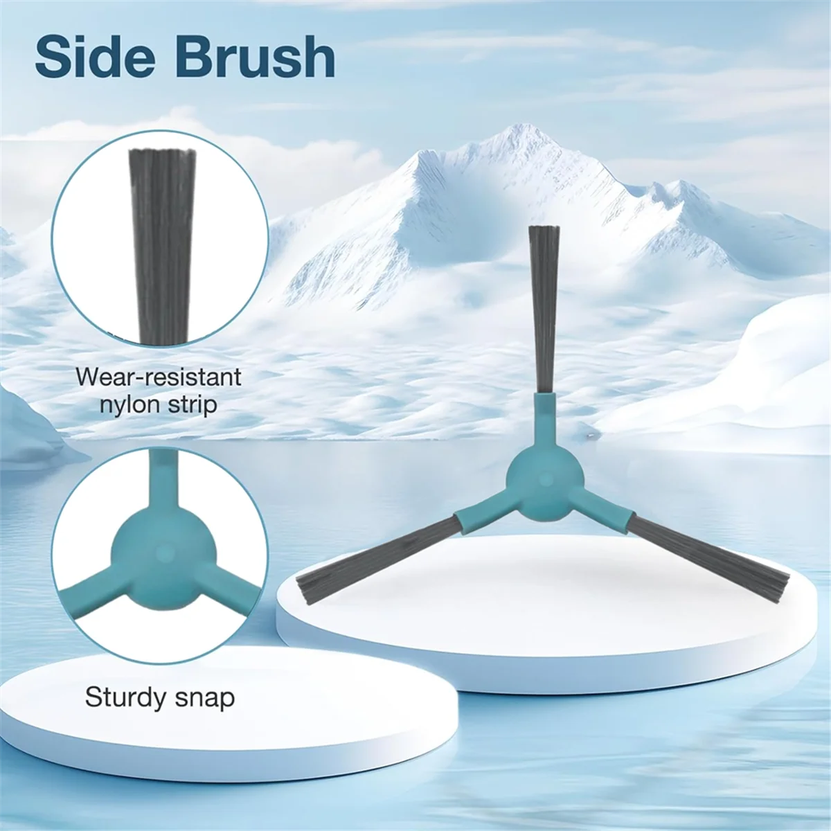 FZFZ 10-teiliges Vakuum-Seitenbürsten-Set für ATVEL R80 Basis-Staubsauger-Zubehör, Ersatz