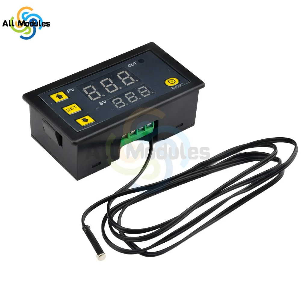 W3230 Digital Temperature Control LED Display Thermostat With Heat/Cooling Control Instrument 12V 24V AC110-220V Probe line 20A