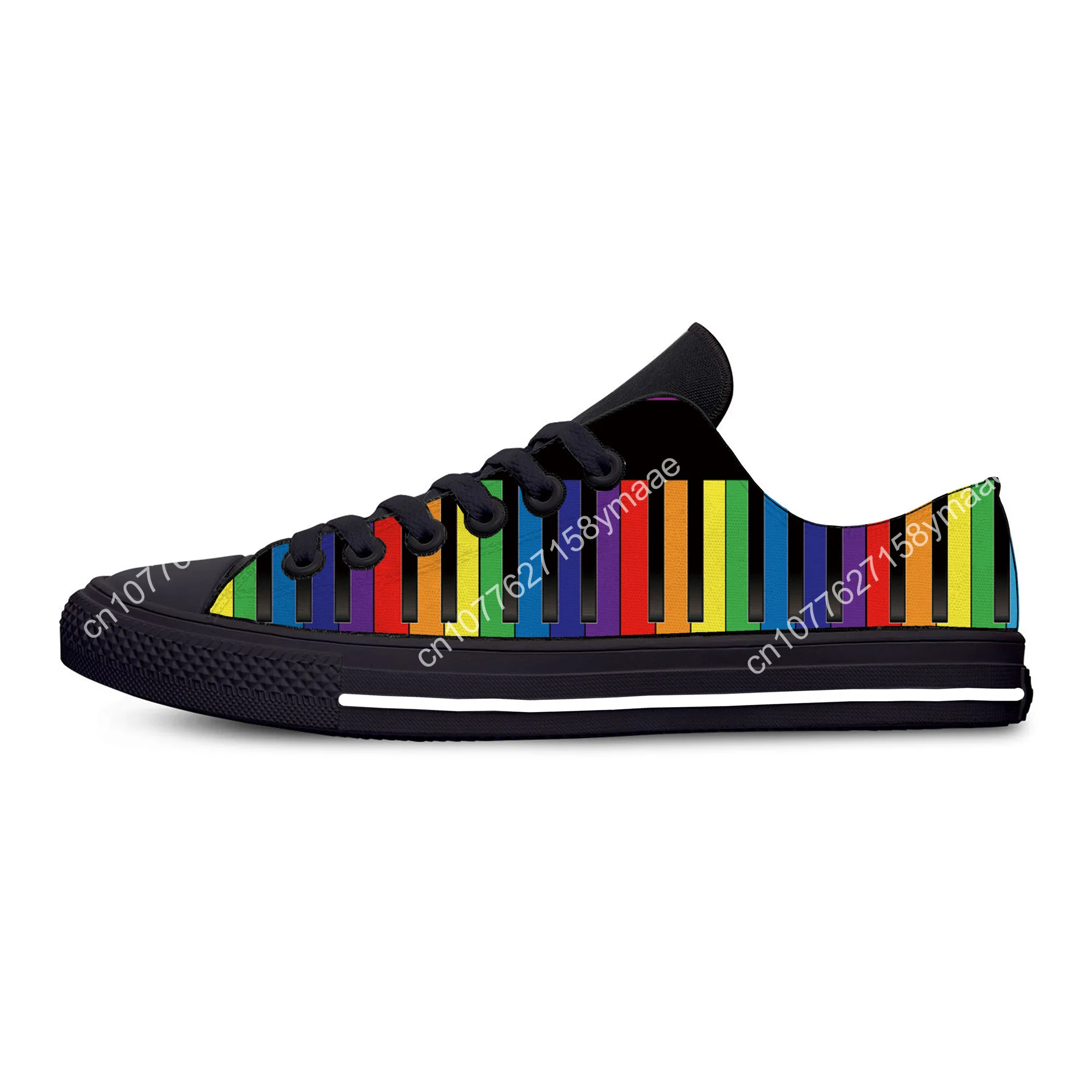 Hot Cool Vintage Piano Keyboard Note Broken Retro Fashion Classic Canvas Shoes Men Women Casual Sneakers Low Top Board Shoes