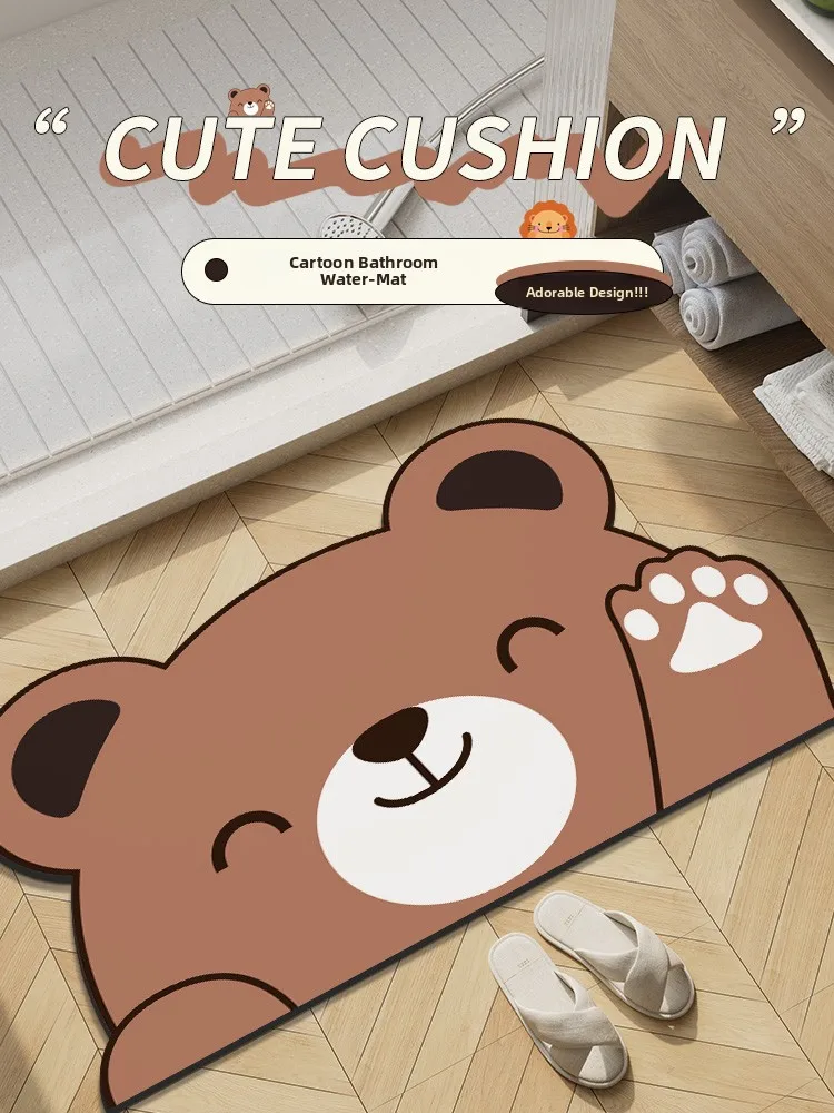 

Впитывающий коврик для ванной с мультяшным рисунком, противоскользящий напольный коврик для туалета, декоративный коврик для дома, быстросохнущий коврик для ванной комнаты