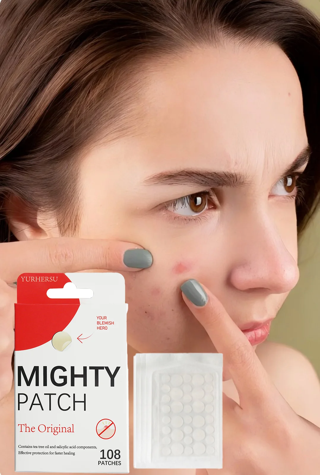 رقع حب الشباب الغروانية المائية، 108 قطعة من رقع البثور غير المرئية للوجه، تمتص القفز أثناء الليل، شفاء سريع لجميع أنواع البشرة