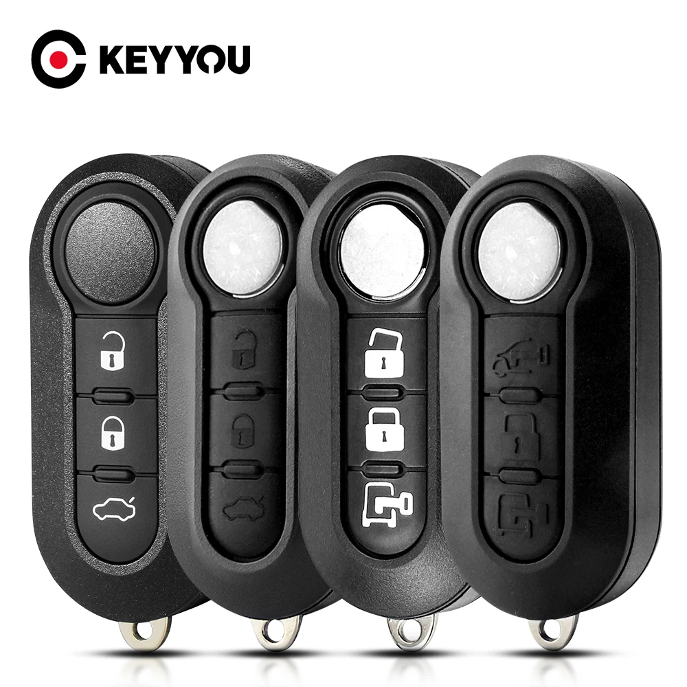 KEYYOU Key Case 3 Buttons Flip folding Remote Key Case Shell Cover For FIAT 500 Panda Punto Bravo Car Alarm Keyless SIP22 blade
