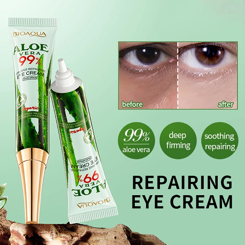 BIOAQUA الألوة فيرا كريم عين مكافحة الهالات السوداء إزالة أكياس العين مكافحة الشيخوخة المضادة للتجاعيد ترطيب عيون العناية بالبشرة #2