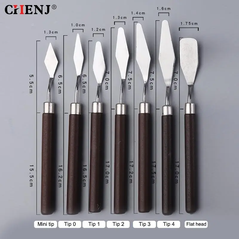 

1pc/7pcs Stainless Steel Spatula Kit Palette Gouache Supplies For Oil Painting Knife Fine Arts Painting Tool Set Flexible Blades