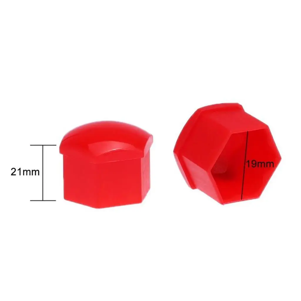 20Pcs Wheel Nut Cover Bolt Center Caps Hexagonal Protectors Black Clip