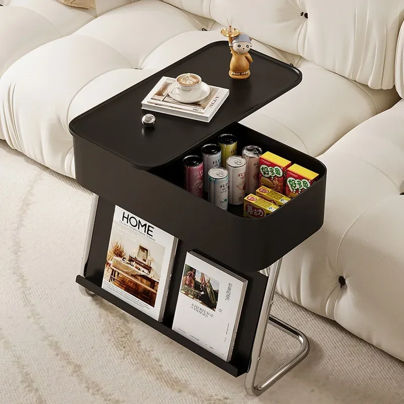 for Medieval Style Removable Bedside Storage Side Cabinet Newspaper Bookshelf Sofa Side Table Small Coffee Table with Wheels
