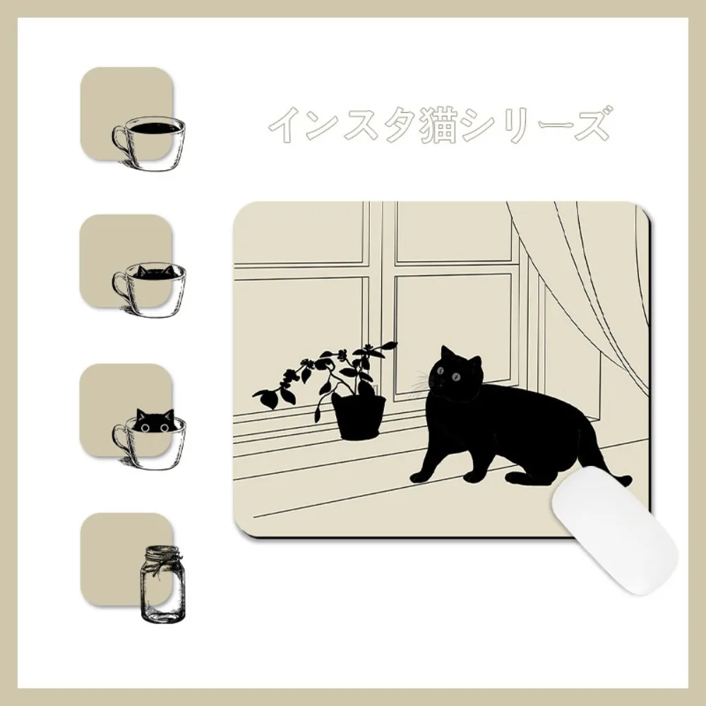 

Desk Mat Cat Mouse Pads Waterproof Anti-Slip Waterproof Keyboard Mat Thickened Literary Cat Mouse Mat Office Desk