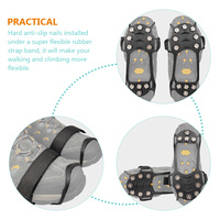 1 Pair Ice Cleats For Boots Non-Skid Crampon Spikes Lightweight Anti-Slip Shoe Grippers Outdoor Traction Snowfield Cover For