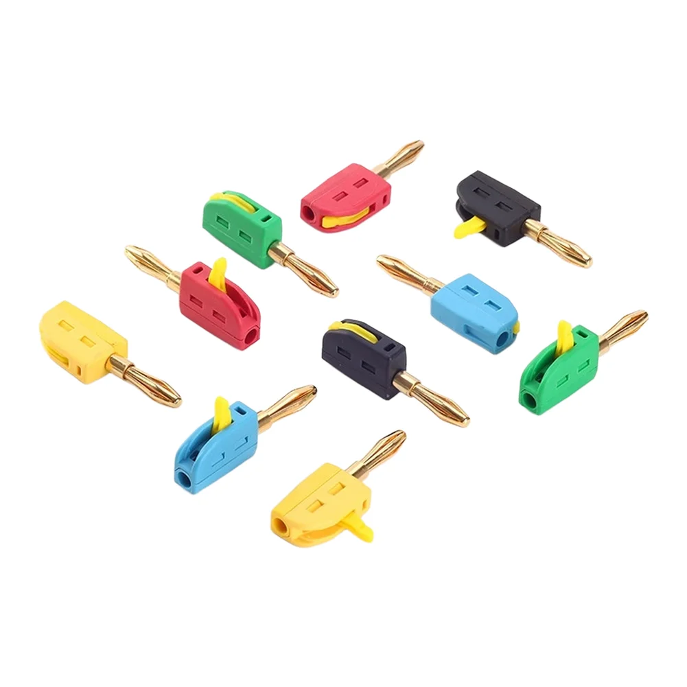 Solderless Terminal Red Black Yellow Green Blue 4mm Gold Connector Gold Plated Brass Flame Retardant Housing 32A Current Rating