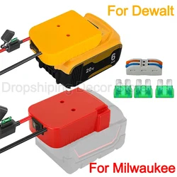 for Dewalt for Milwaukee 18V 20V Lithium Battery Power Wheels Adapter Power Wheels Battery Conversion Kit with Switch 12AWG Wire